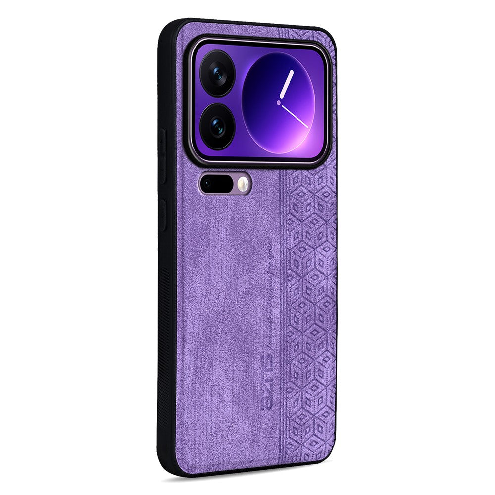 AZNS For Xiaomi 17 Pro Max Case Protective PU Leather Covered TPU Phone Shell - Purple