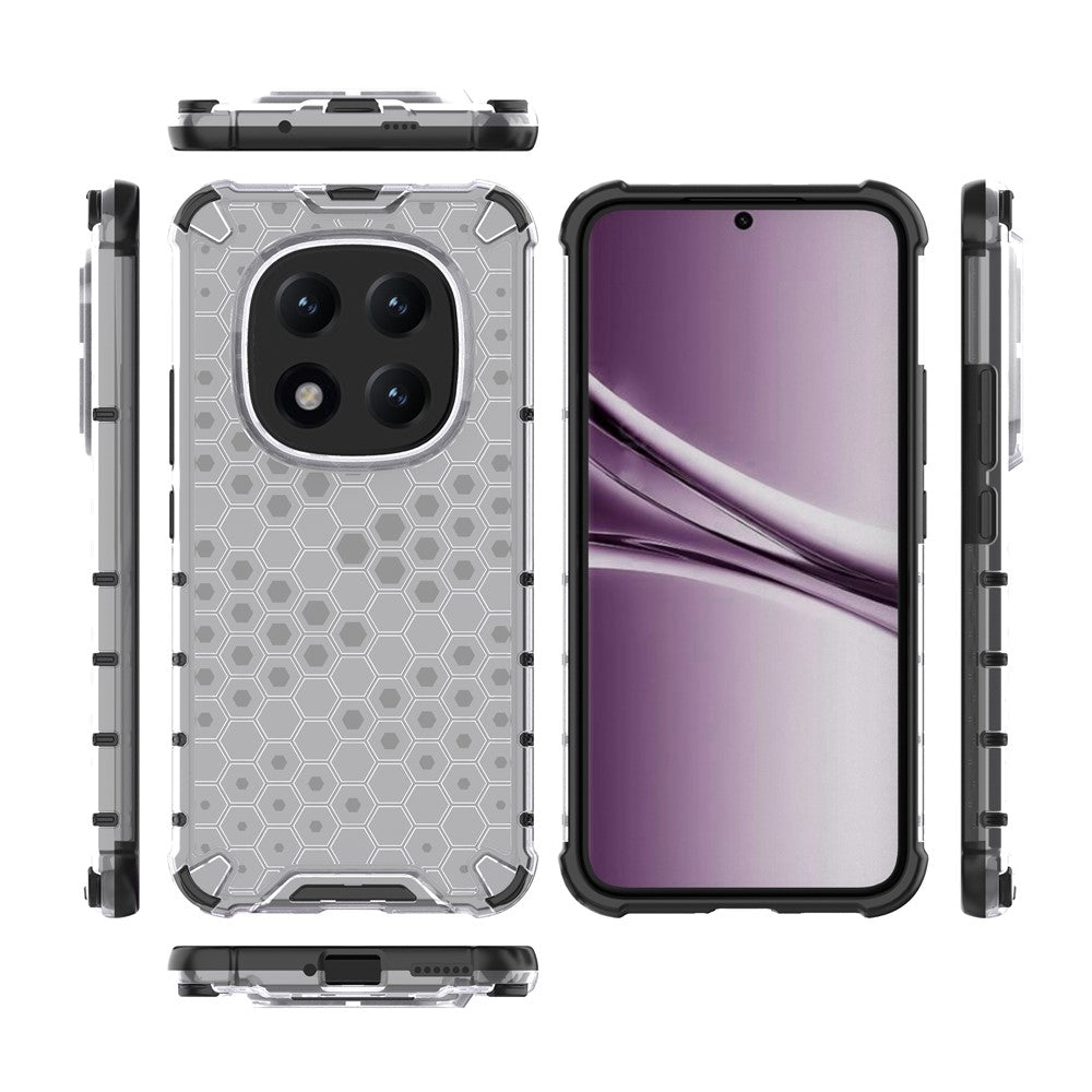 For Xiaomi Poco M8 Pro 5G / Redmi Note 15 Pro+ 5G (Global) Case PC + TPU Phone Cover Honeycomb Shape - Grey
