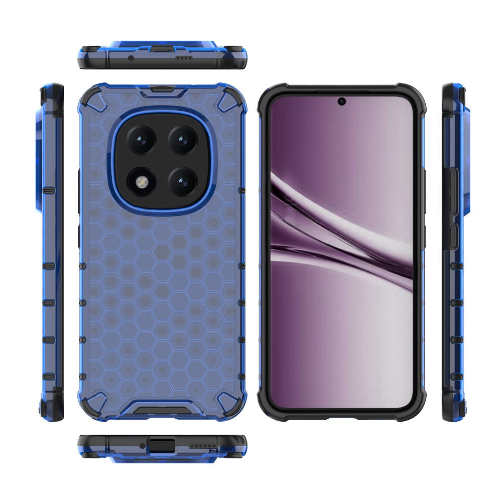 For Xiaomi Poco M8 Pro 5G / Redmi Note 15 Pro+ 5G (Global) Case PC + TPU Phone Cover Honeycomb Shape - Blue