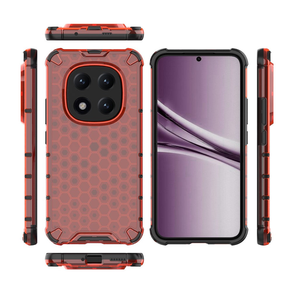 For Xiaomi Poco M8 Pro 5G / Redmi Note 15 Pro+ 5G (Global) Case PC + TPU Phone Cover Honeycomb Shape - Red