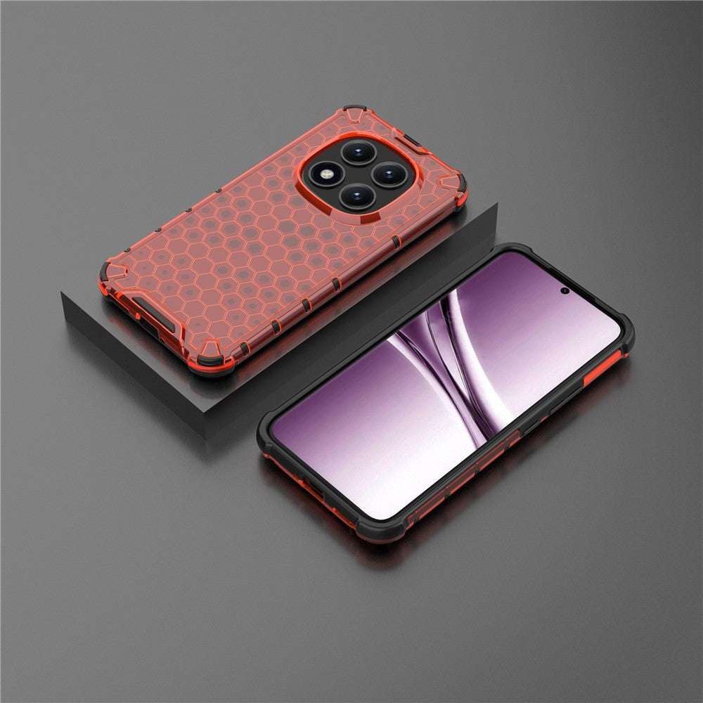 For Xiaomi Poco M8 Pro 5G / Redmi Note 15 Pro+ 5G (Global) Case PC + TPU Phone Cover Honeycomb Shape - Red