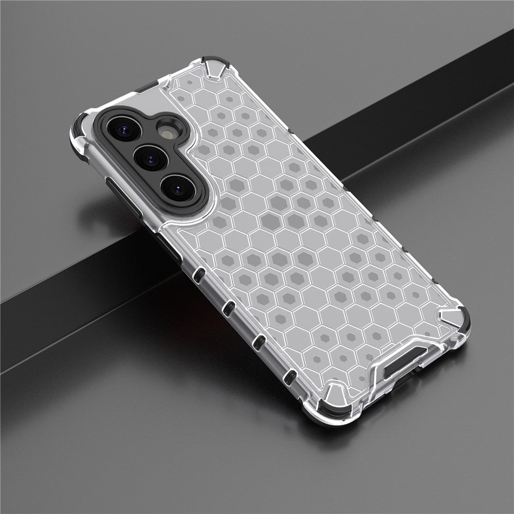 For-Samsung-Galaxy-S26-/-S26-Pro-Case-PC-+-TPU-Phone-Cover-Honeycomb-Shape-Grey