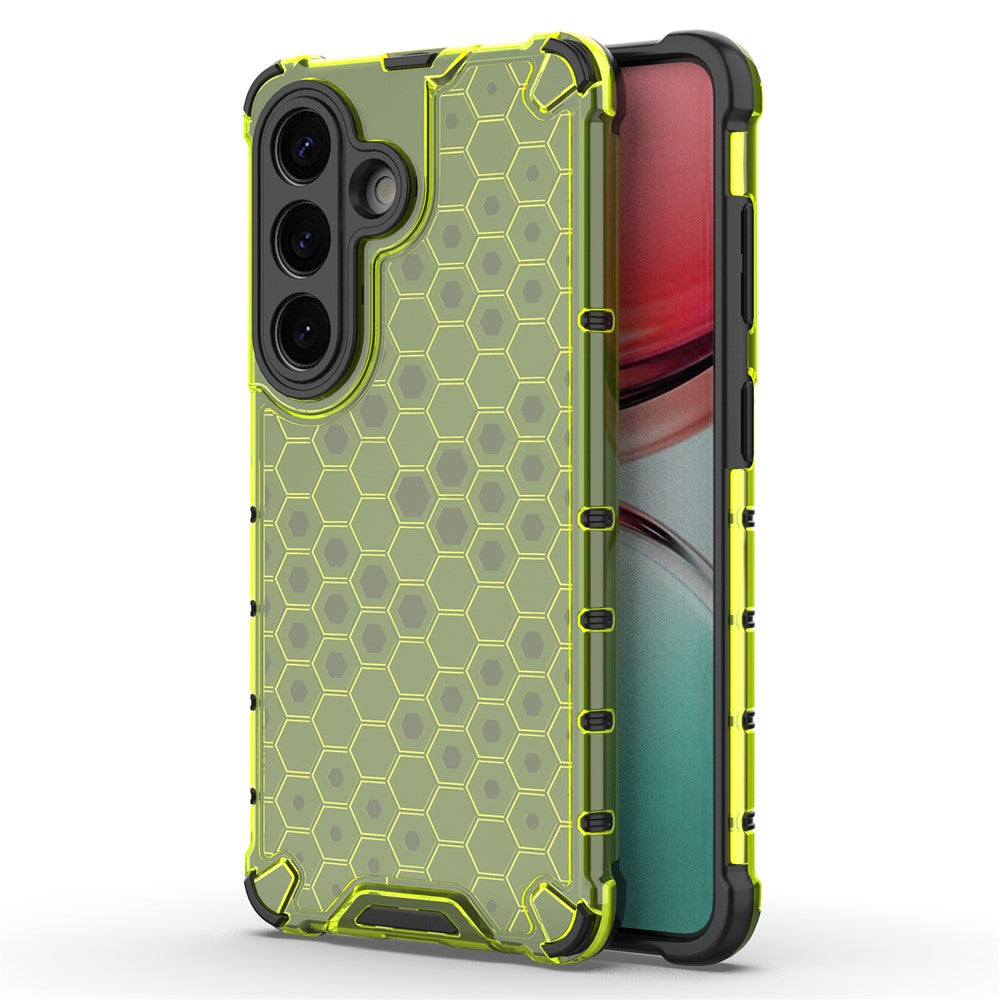 For-Samsung-Galaxy-S26-/-S26-Pro-Case-PC-+-TPU-Phone-Cover-Honeycomb-Shape-Green