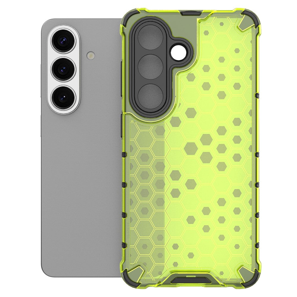For-Samsung-Galaxy-S26-/-S26-Pro-Case-PC-+-TPU-Phone-Cover-Honeycomb-Shape-Green