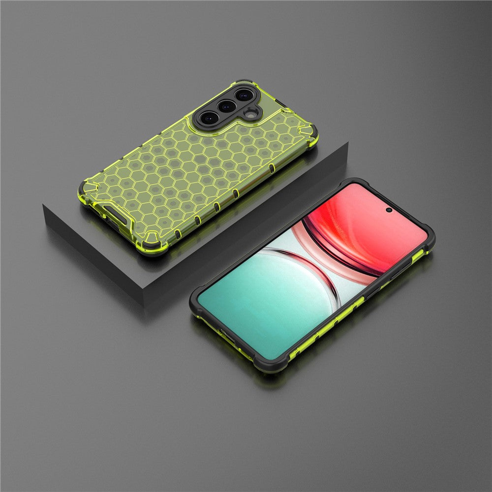 For-Samsung-Galaxy-S26-/-S26-Pro-Case-PC-+-TPU-Phone-Cover-Honeycomb-Shape-Green
