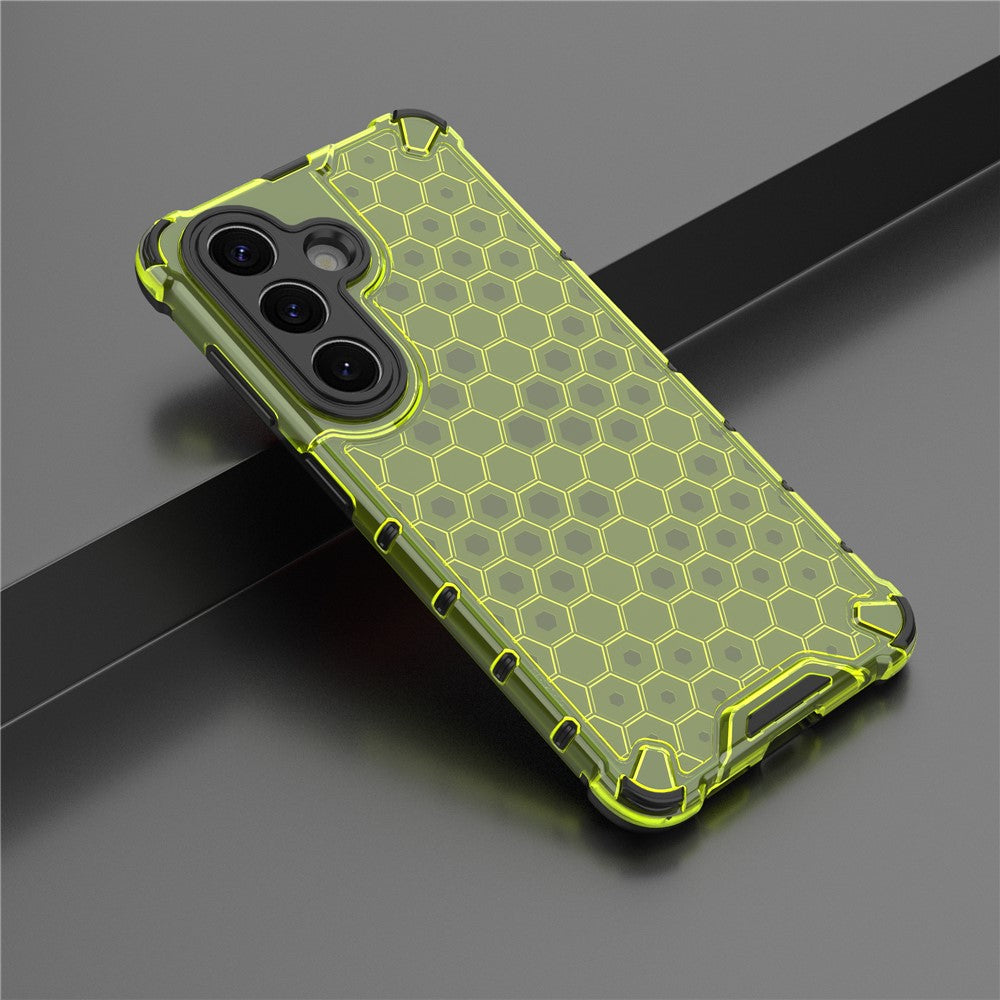For-Samsung-Galaxy-S26-/-S26-Pro-Case-PC-+-TPU-Phone-Cover-Honeycomb-Shape-Green