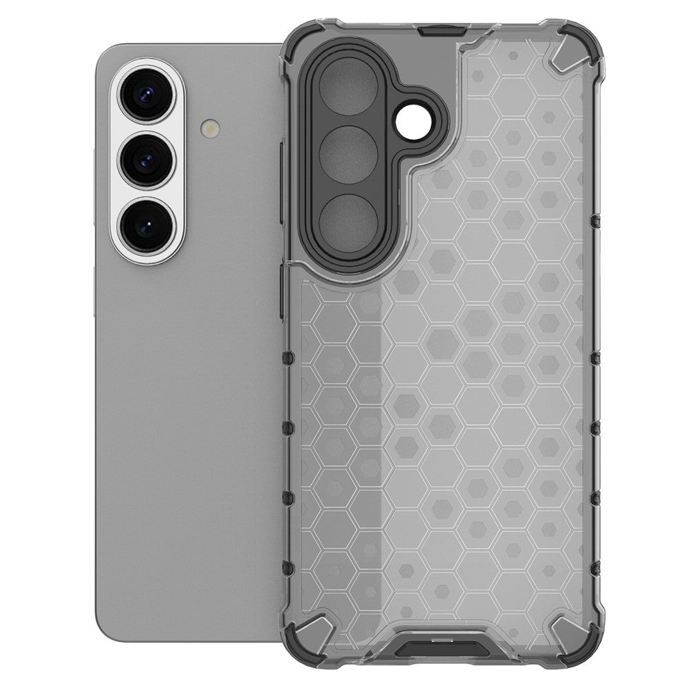 For-Samsung-Galaxy-S26-/-S26-Pro-Case-PC-+-TPU-Phone-Cover-Honeycomb-Shape-Black