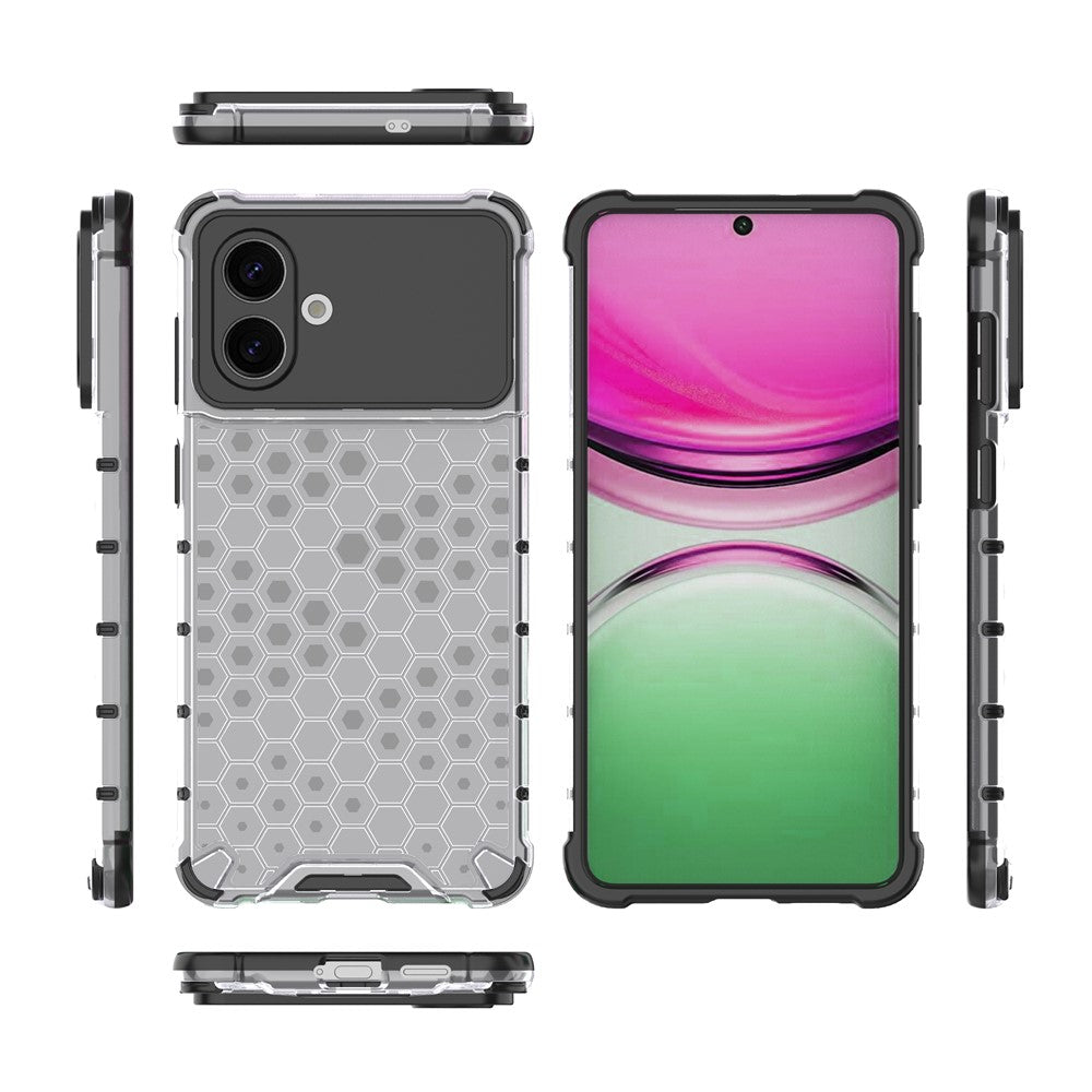 For-Samsung-Galaxy-S26-Edge-Case-PC-+-TPU-Phone-Cover-Honeycomb-Shape-Grey