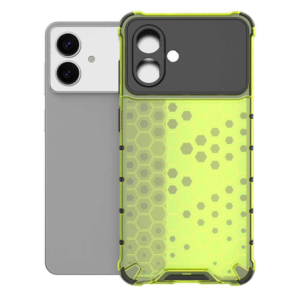 For-Samsung-Galaxy-S26-Edge-Case-PC-+-TPU-Phone-Cover-Honeycomb-Shape-Green