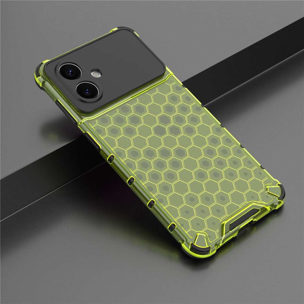 For-Samsung-Galaxy-S26-Edge-Case-PC-+-TPU-Phone-Cover-Honeycomb-Shape-Green