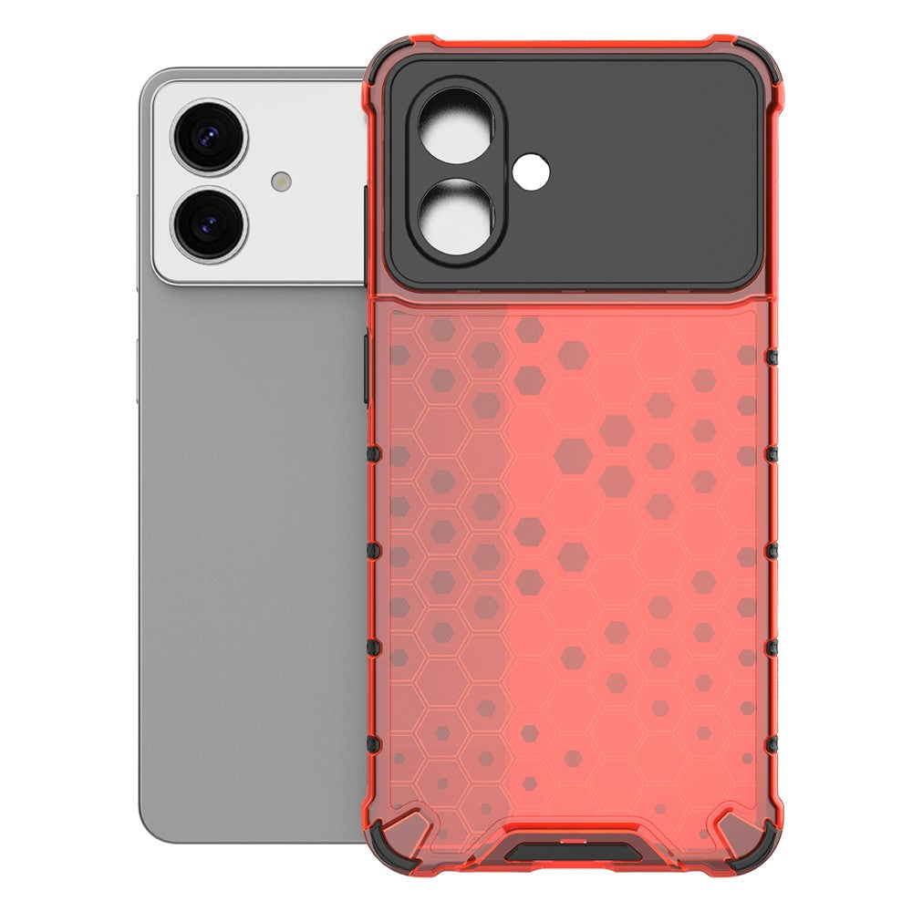 For-Samsung-Galaxy-S26-Edge-Case-PC-+-TPU-Phone-Cover-Honeycomb-Shape-Red