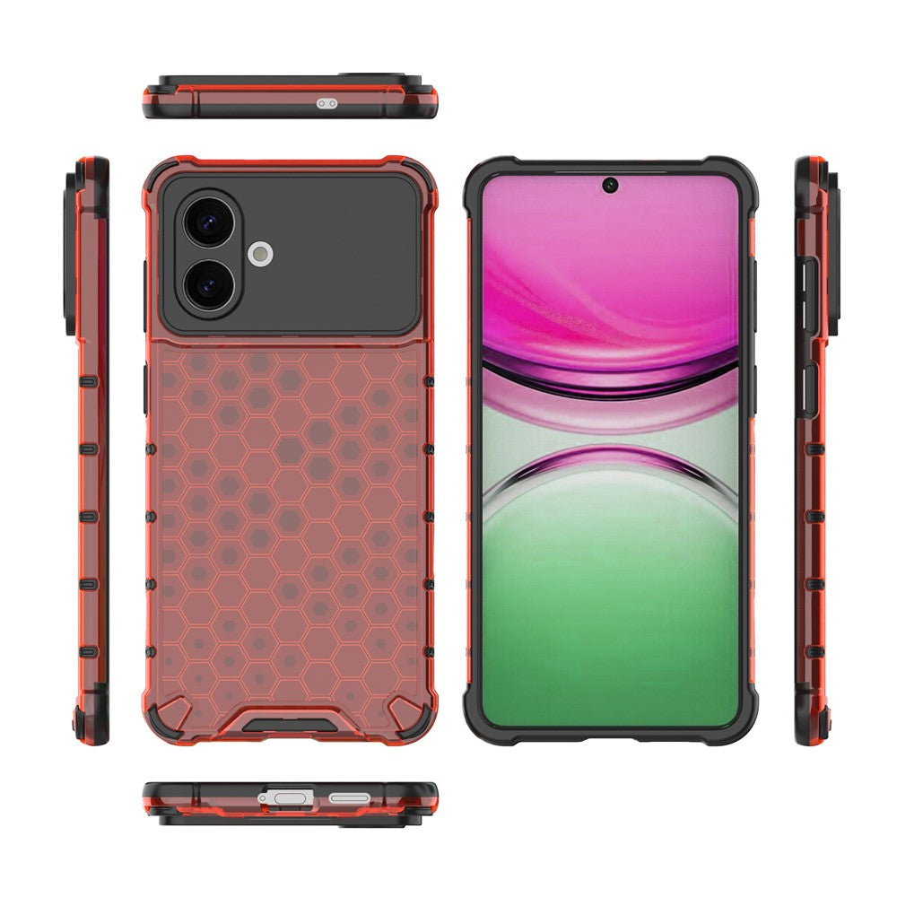 For-Samsung-Galaxy-S26-Edge-Case-PC-+-TPU-Phone-Cover-Honeycomb-Shape-Red