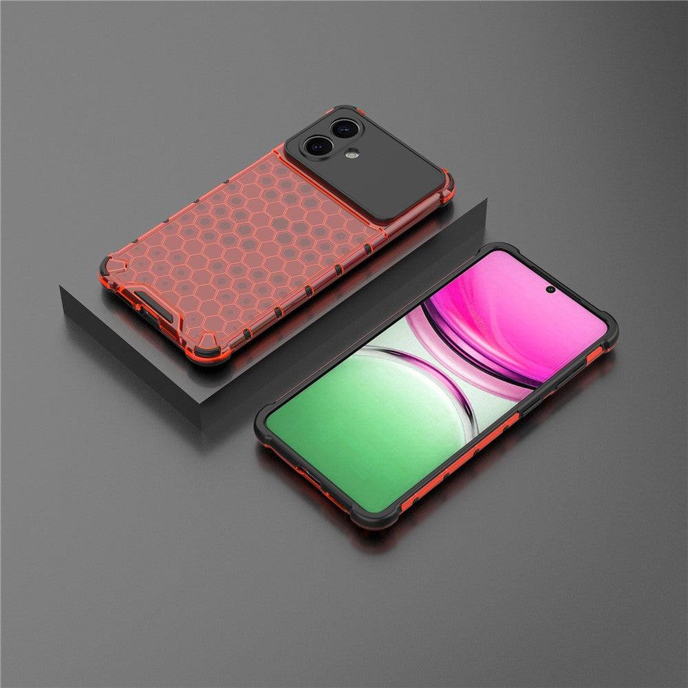 For-Samsung-Galaxy-S26-Edge-Case-PC-+-TPU-Phone-Cover-Honeycomb-Shape-Red