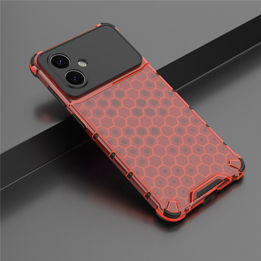 For-Samsung-Galaxy-S26-Edge-Case-PC-+-TPU-Phone-Cover-Honeycomb-Shape-Red