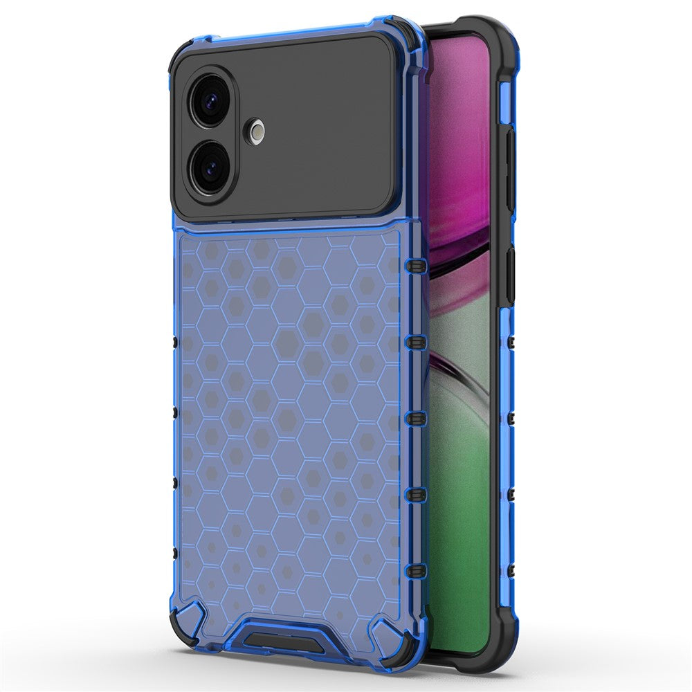 For-Samsung-Galaxy-S26-Edge-Case-PC-+-TPU-Phone-Cover-Honeycomb-Shape-Blue
