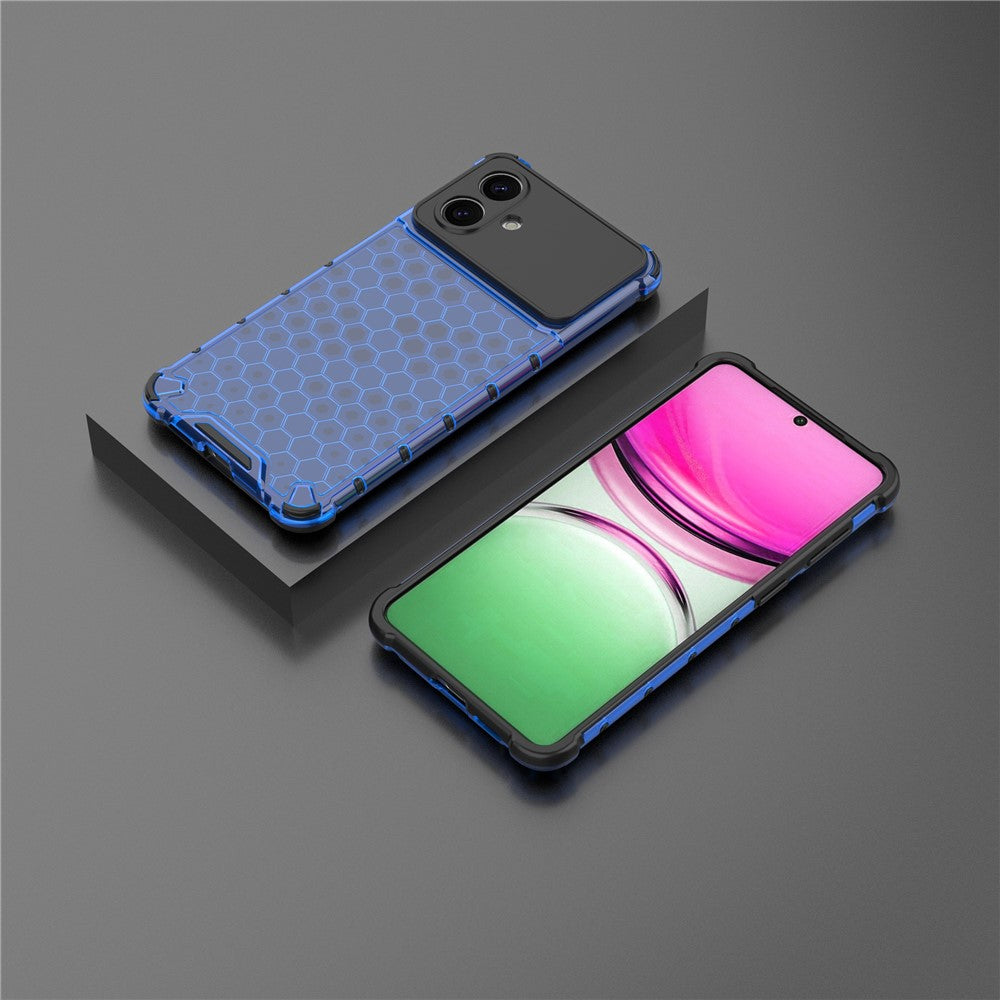 For-Samsung-Galaxy-S26-Edge-Case-PC-+-TPU-Phone-Cover-Honeycomb-Shape-Blue