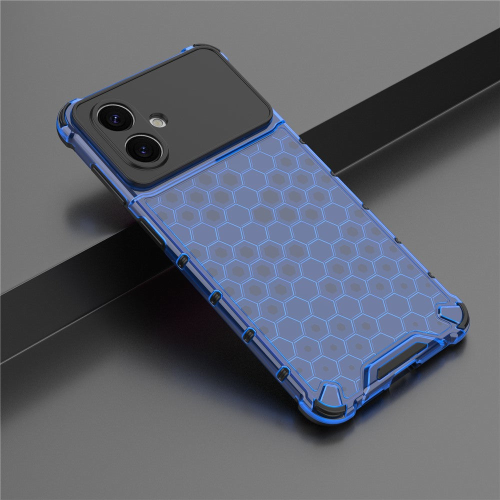 For-Samsung-Galaxy-S26-Edge-Case-PC-+-TPU-Phone-Cover-Honeycomb-Shape-Blue