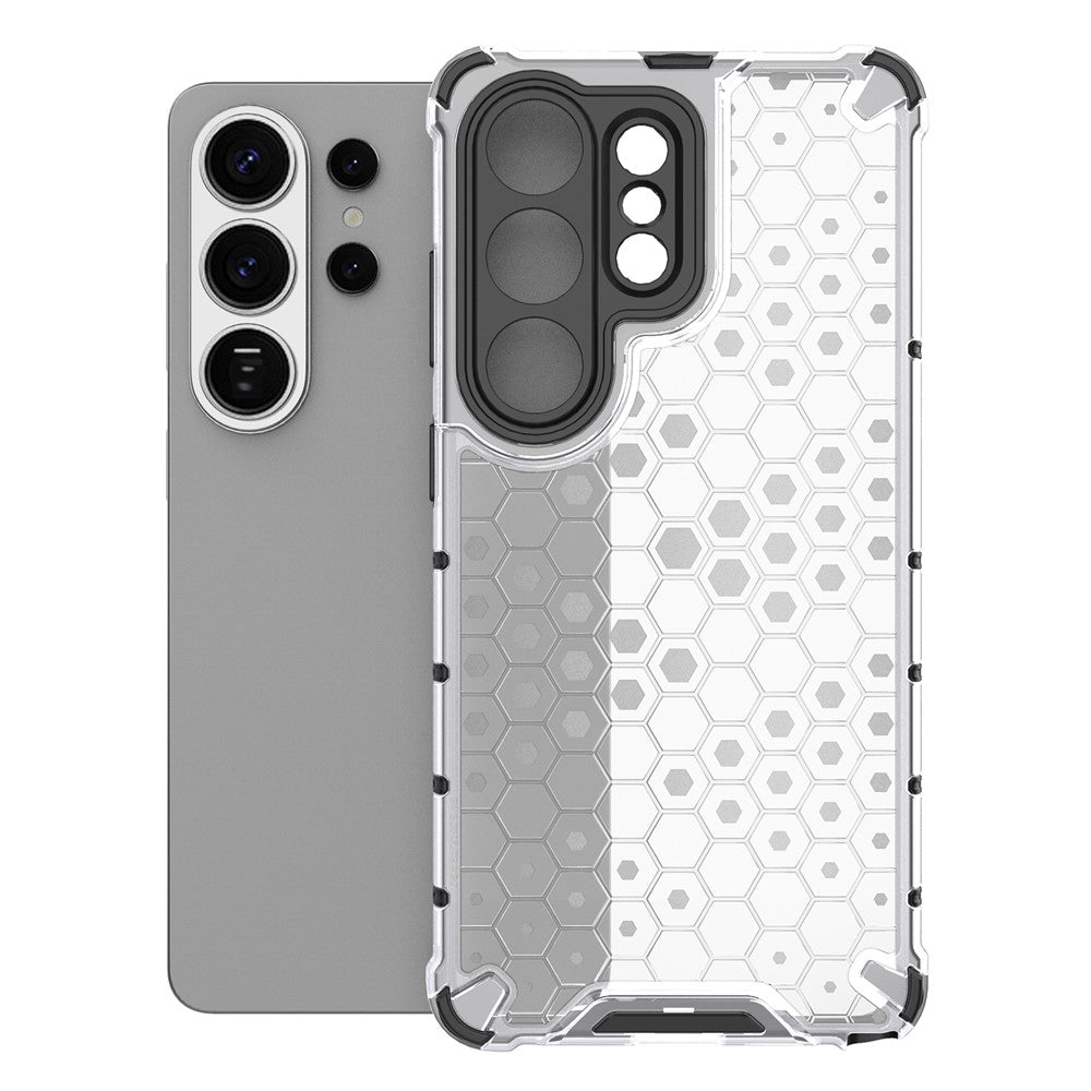 For-Samsung-Galaxy-S26-Ultra-Case-PC-+-TPU-Phone-Cover-Honeycomb-Shape-Grey