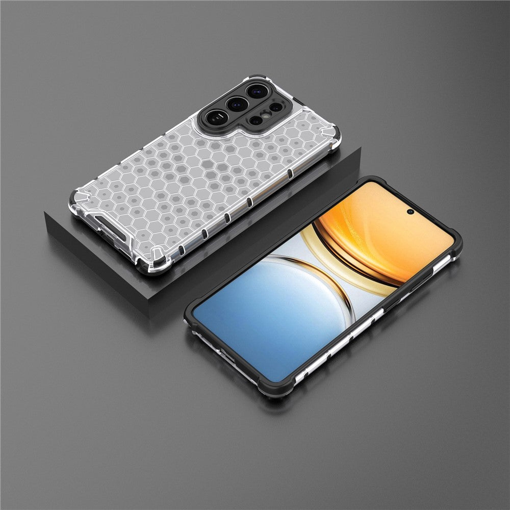 For-Samsung-Galaxy-S26-Ultra-Case-PC-+-TPU-Phone-Cover-Honeycomb-Shape-Grey