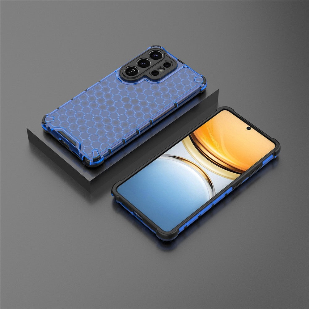 For-Samsung-Galaxy-S26-Ultra-Case-PC-+-TPU-Phone-Cover-Honeycomb-Shape-Blue
