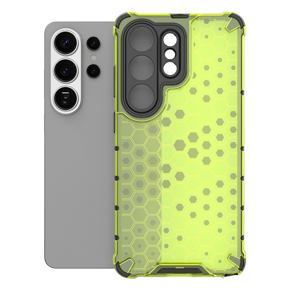 For-Samsung-Galaxy-S26-Ultra-Case-PC-+-TPU-Phone-Cover-Honeycomb-Shape-Green