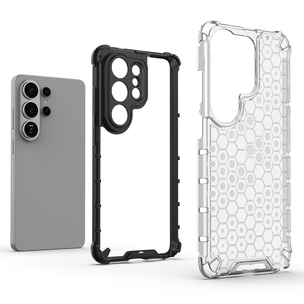 For-Samsung-Galaxy-S26-Ultra-Case-PC-+-TPU-Phone-Cover-Honeycomb-Shape-Green