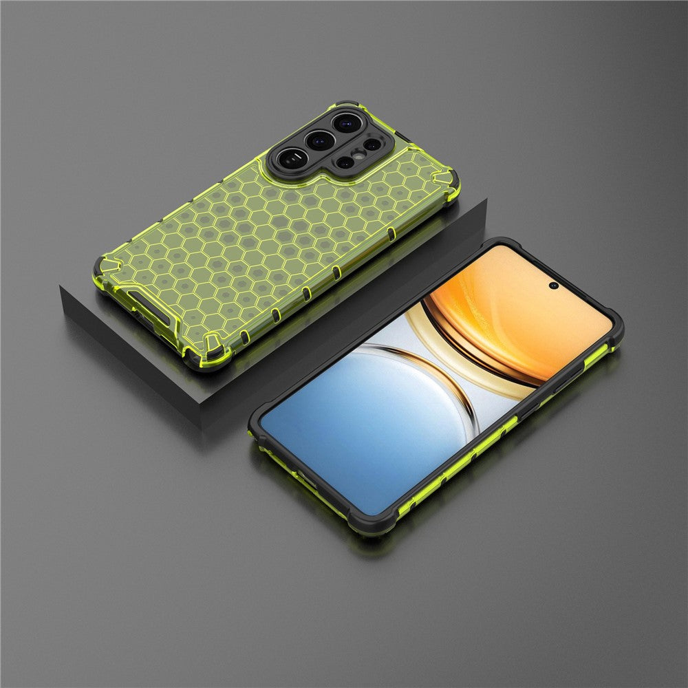 For-Samsung-Galaxy-S26-Ultra-Case-PC-+-TPU-Phone-Cover-Honeycomb-Shape-Green