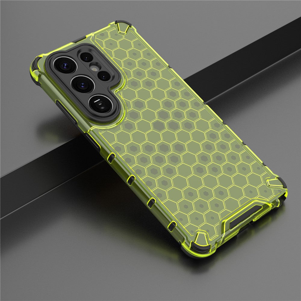 For-Samsung-Galaxy-S26-Ultra-Case-PC-+-TPU-Phone-Cover-Honeycomb-Shape-Green