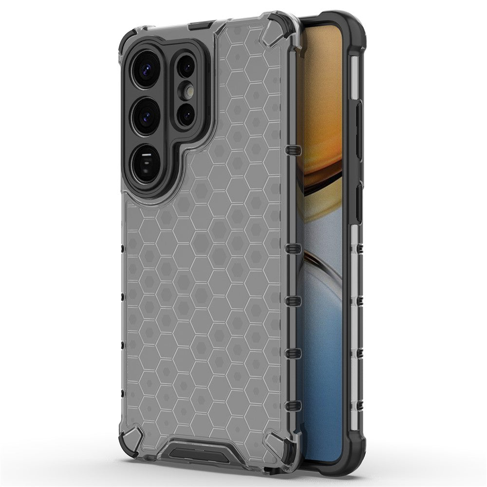 For-Samsung-Galaxy-S26-Ultra-Case-PC-+-TPU-Phone-Cover-Honeycomb-Shape-Black