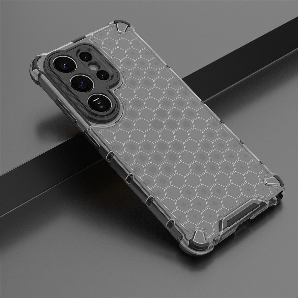 For-Samsung-Galaxy-S26-Ultra-Case-PC-+-TPU-Phone-Cover-Honeycomb-Shape-Black