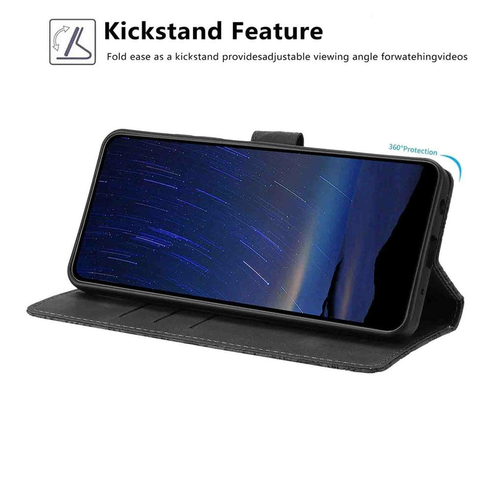 For Xiaomi Redmi Note 15 Pro 5G (Global) Flip Case Cherry Blossom Pattern Leather Wallet Stand Phone Cover with Wrist Strap - Black