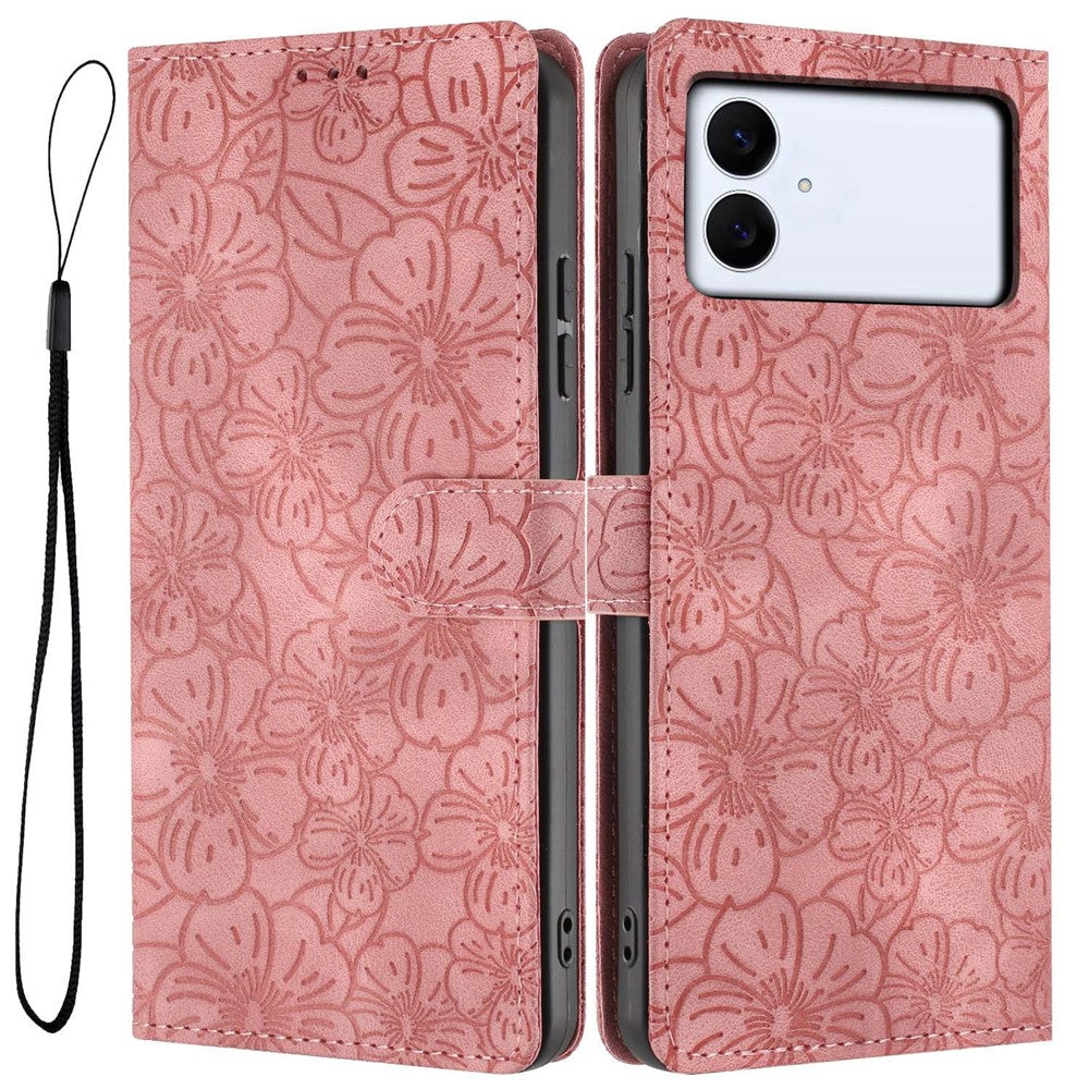 For-Samsung-Galaxy-S26-Edge-Flip-Case-Cherry-Blossom-Pattern-Leather-Wallet-Stand-Phone-Cover-with-Wrist-Strap-Pink