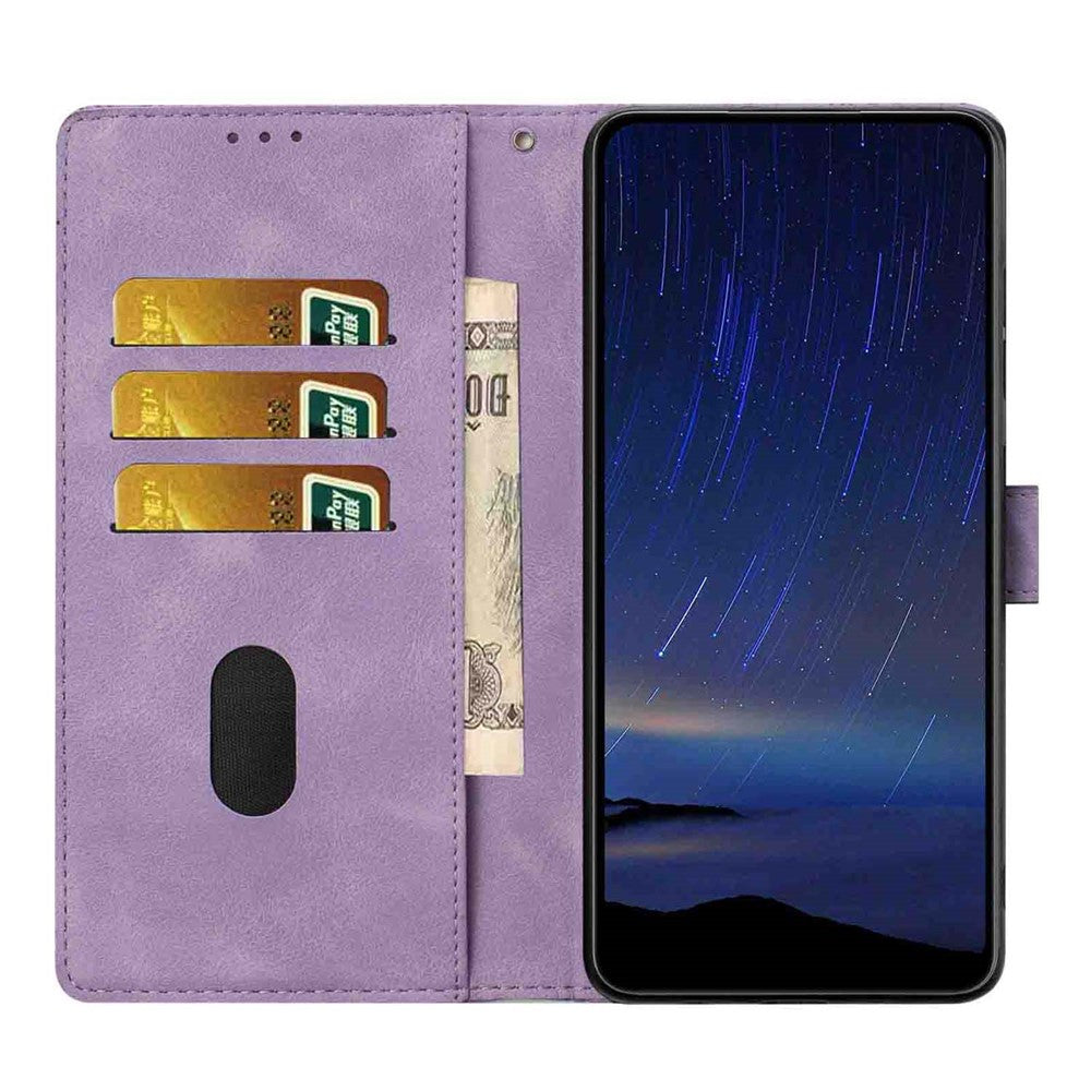 For-Samsung-Galaxy-S26-Pro-/-S26-Flip-Case-Cherry-Blossom-Pattern-Leather-Wallet-Stand-Phone-Cover-with-Wrist-Strap-Purple