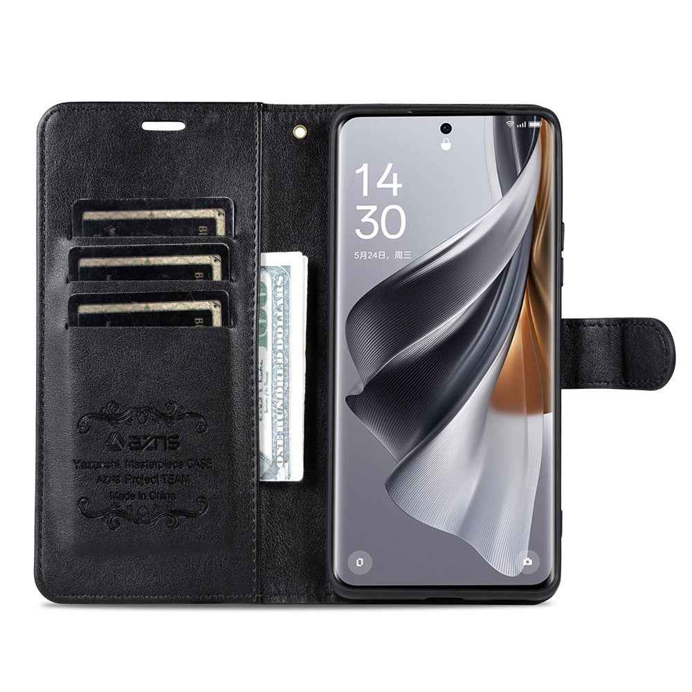 AZNS For Xiaomi 17 Pro Case Anti-Scratch PU Leather Stand Wallet Phone Cover - Black