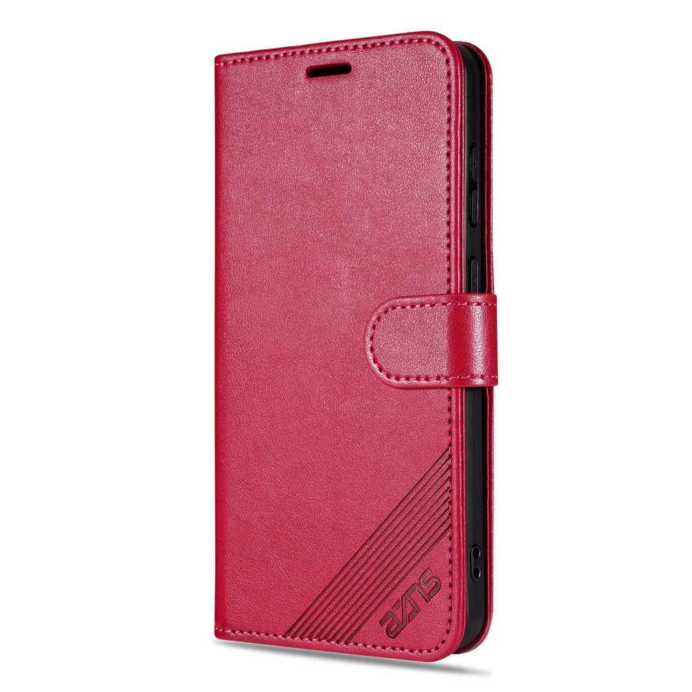 AZNS For Xiaomi 17 Pro Case Anti-Scratch PU Leather Stand Wallet Phone Cover - Red