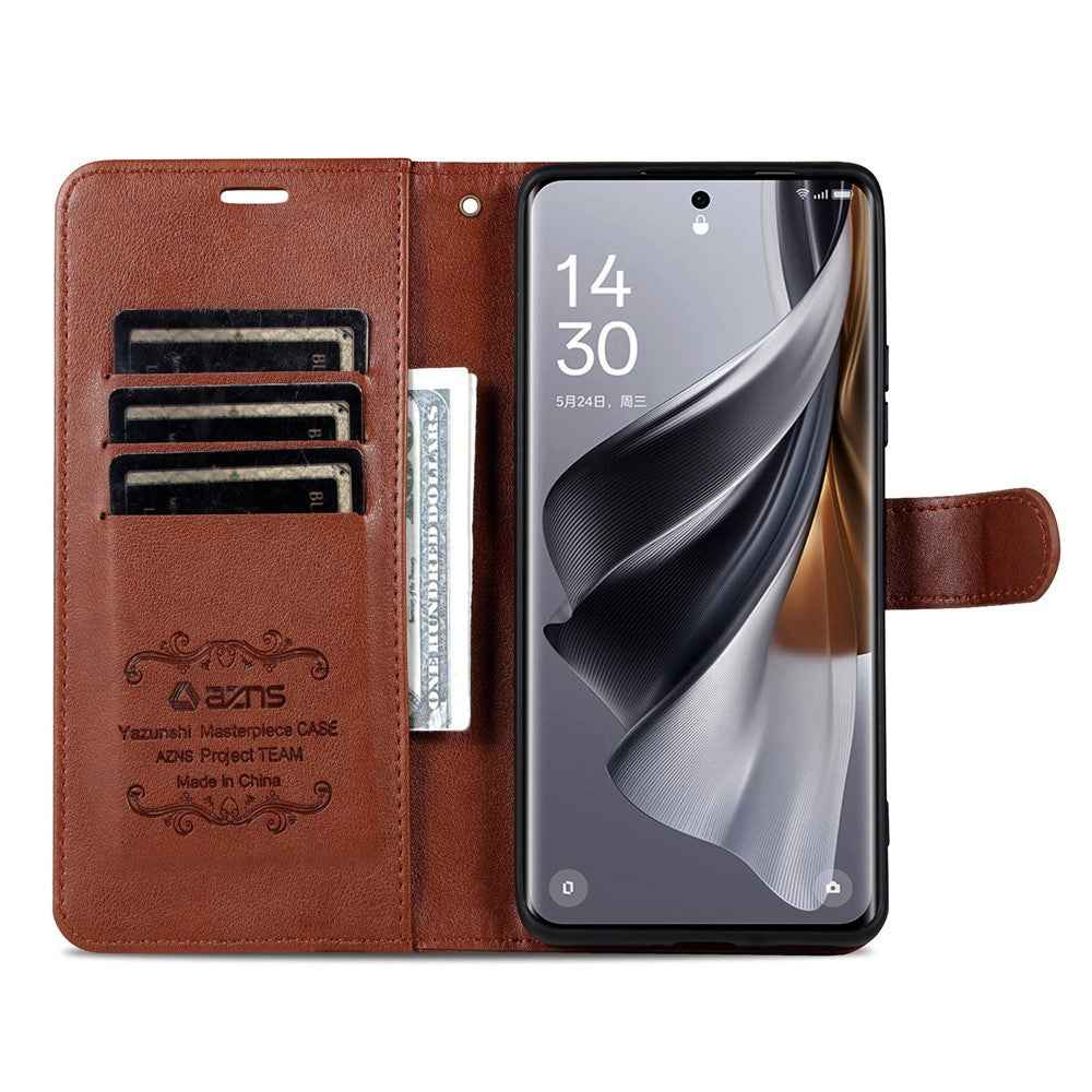 AZNS For Xiaomi 17 Pro Case Anti-Scratch PU Leather Stand Wallet Phone Cover - Brown