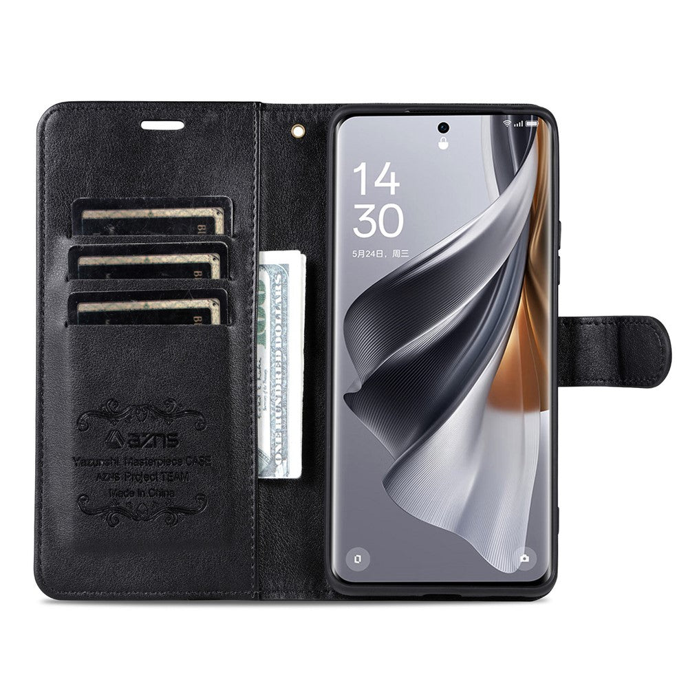 AZNS For Xiaomi 17 Pro Max Case Anti-Scratch PU Leather Stand Wallet Phone Cover - Black
