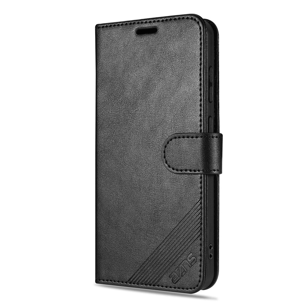 AZNS For Xiaomi 17 Pro Max Case Anti-Scratch PU Leather Stand Wallet Phone Cover - Black