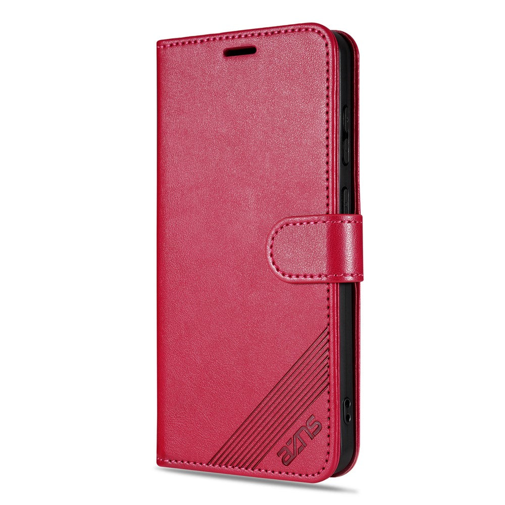 AZNS For Xiaomi 17 Pro Max Case Anti-Scratch PU Leather Stand Wallet Phone Cover - Red