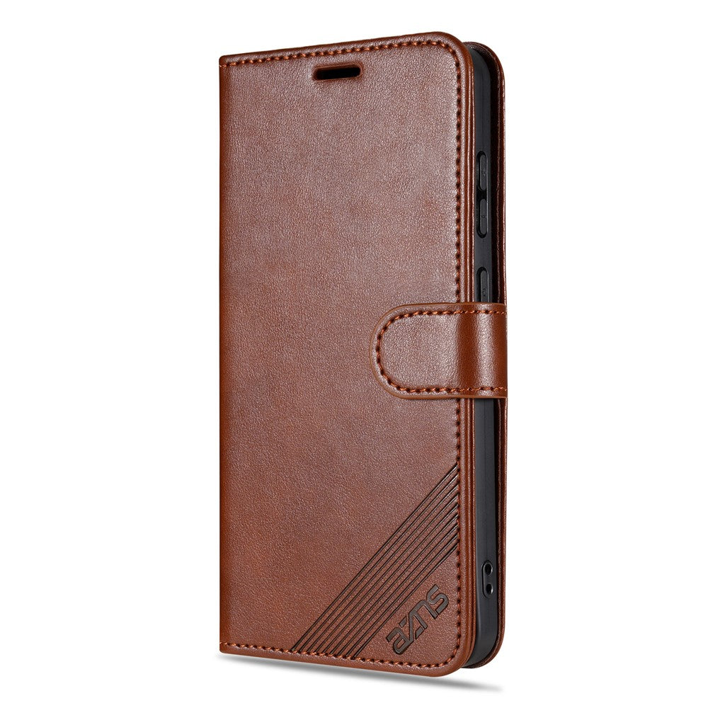 AZNS For Xiaomi 17 Pro Max Case Anti-Scratch PU Leather Stand Wallet Phone Cover - Brown