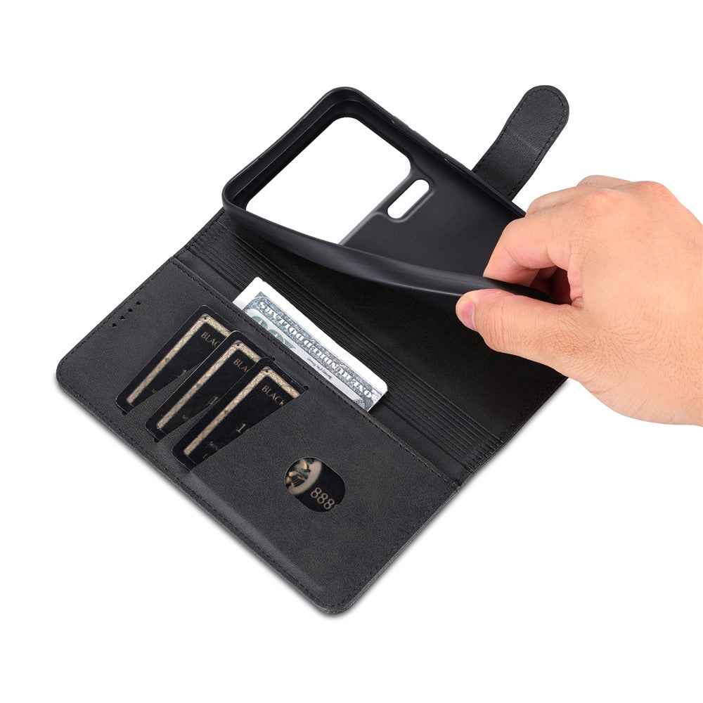 AZNS For Xiaomi 17 Pro Case PU Leather Wallet Phone Cover - Black