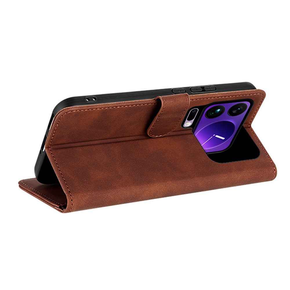 AZNS For Xiaomi 17 Pro Case PU Leather Wallet Phone Cover - Brown