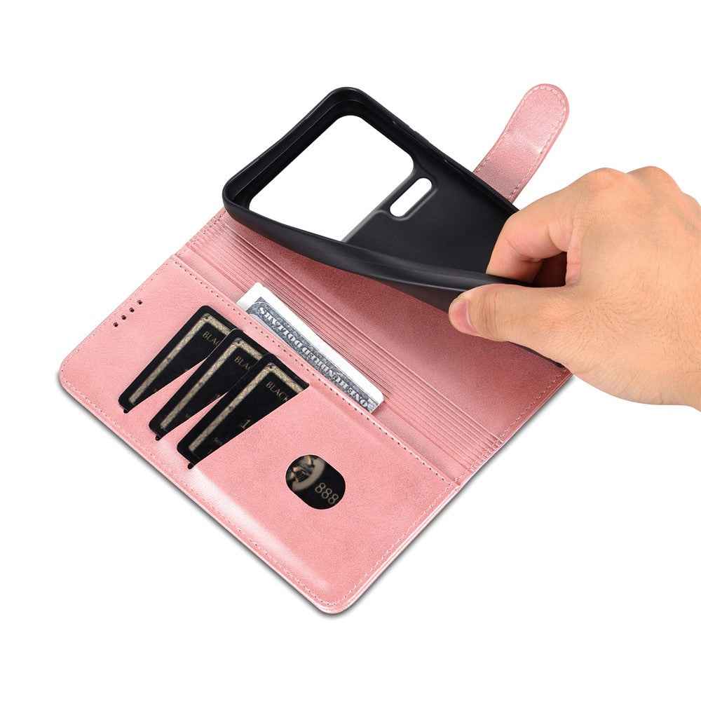 AZNS For Xiaomi 17 Pro Case PU Leather Wallet Phone Cover - Rose Gold