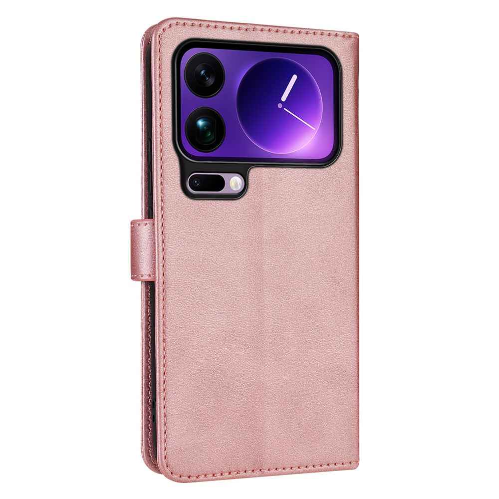 AZNS For Xiaomi 17 Pro Case PU Leather Wallet Phone Cover - Rose Gold
