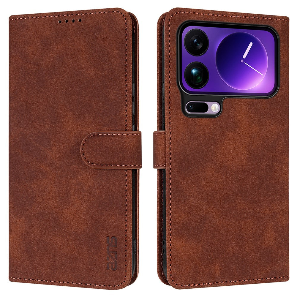 AZNS For Xiaomi 17 Pro Max Case PU Leather Wallet Phone Cover - Brown