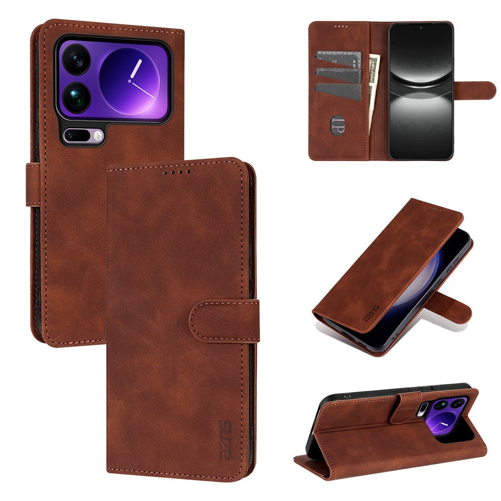 AZNS For Xiaomi 17 Pro Max Case PU Leather Wallet Phone Cover - Brown