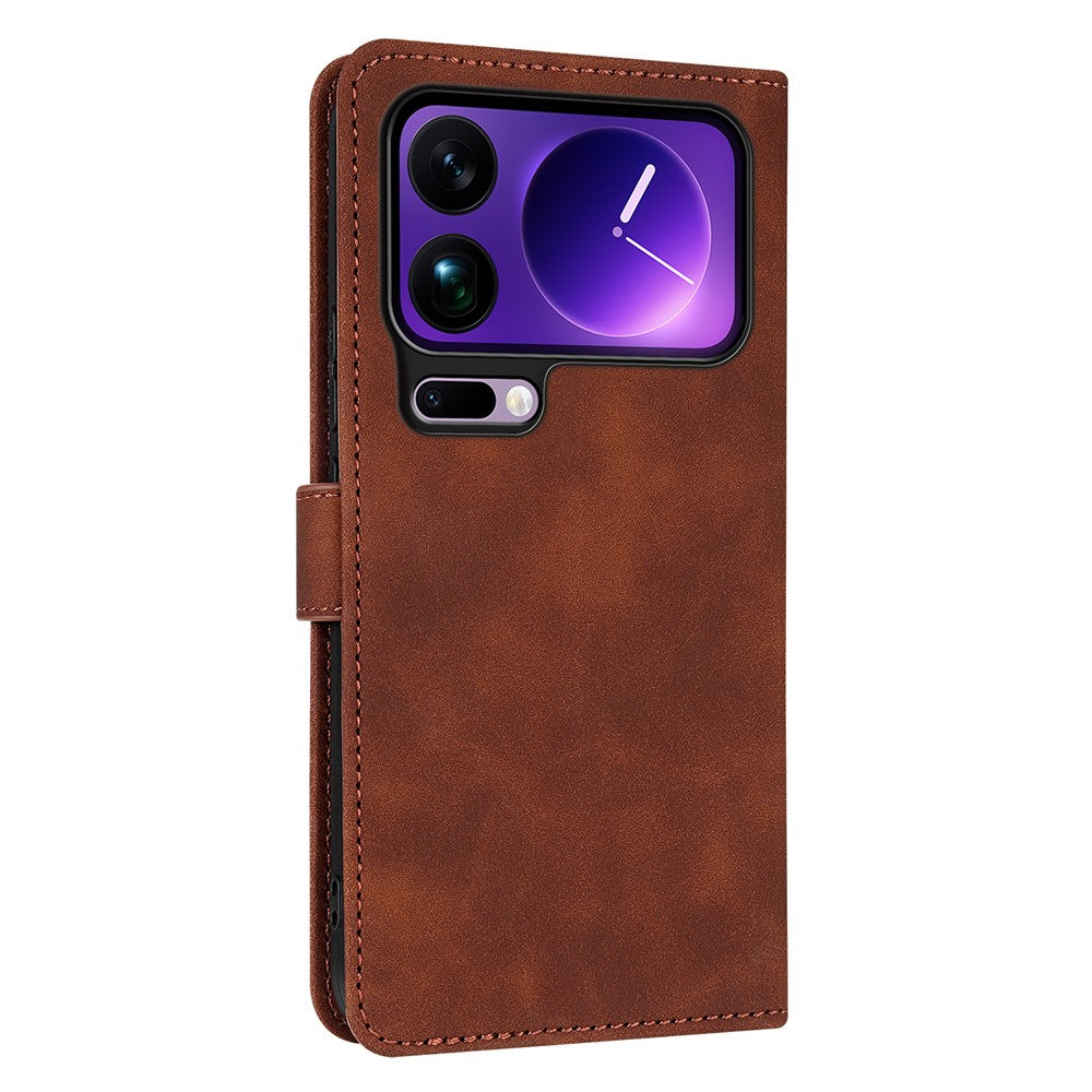 AZNS For Xiaomi 17 Pro Max Case PU Leather Wallet Phone Cover - Brown