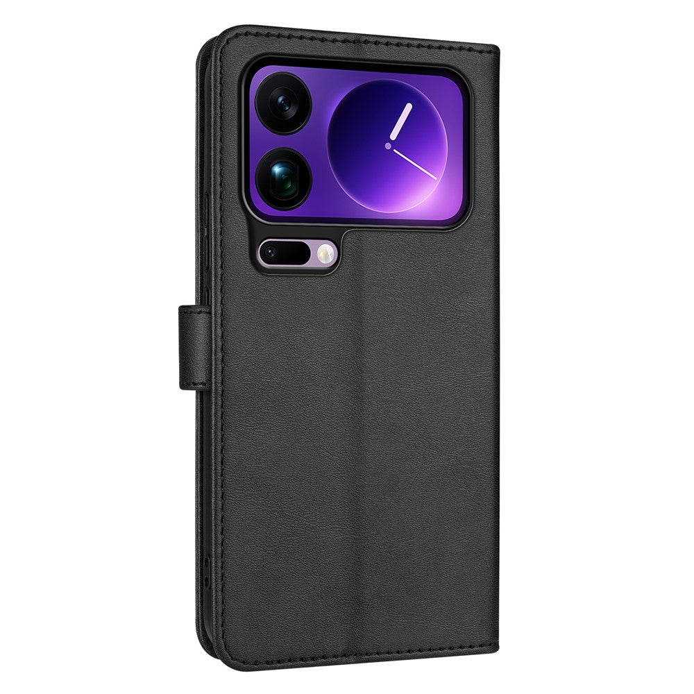 AZNS For Xiaomi 17 Pro Max Case PU Leather Wallet Phone Cover - Black