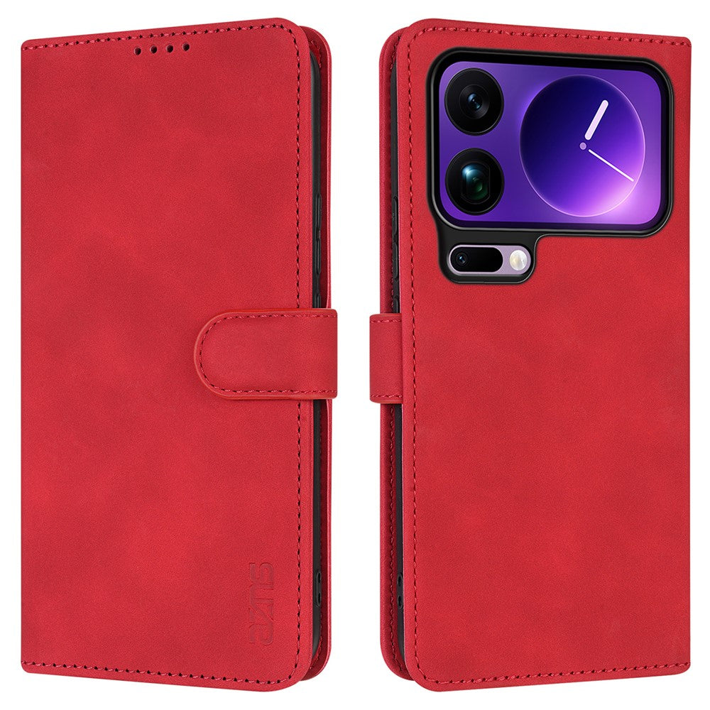 AZNS For Xiaomi 17 Pro Max Case PU Leather Wallet Phone Cover - Red