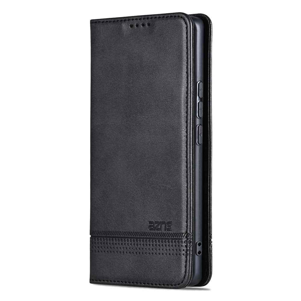 AZNS For Xiaomi 17 Pro Case Cowhide Texture PU Leather Wallet Phone Cover - Black